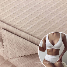 70D 4 Way Stretch Weft Knitted Nylon 87 Spandex 13 Ribbed Swimwear fabric for beachwear